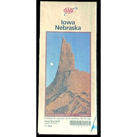 AAA Exclusive IA NE Map 1999 Ephemera Auto Travel Road Street Highway Location - Picture 1 of 4